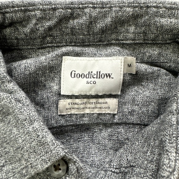 Goodfellow Mid-Weight Flannel Button Down Long Sleeve Gray Size Medium - Picture 3 of 9
